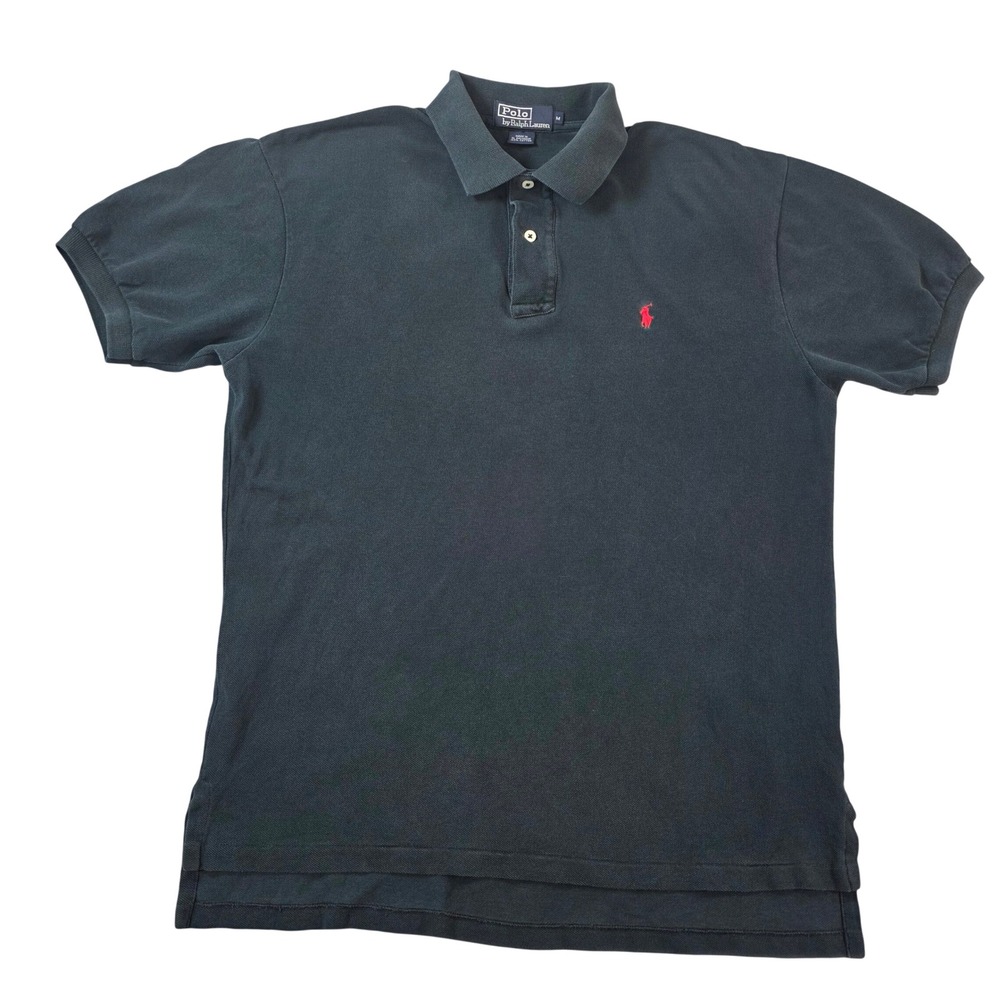 Polo Ralph Lauren Classic Fit Cotton Pique Polo Shirt Black Medium Mens Preppy